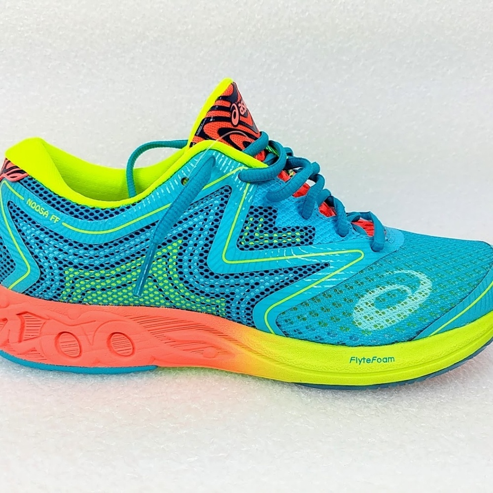 Asics Noosa FF T772n Aquarium Yellow Neon Shoes - Picture 3 of 8